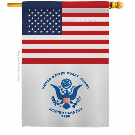 GUARDERIA 28 x 40 in. US Coast Guard House Flag with Armed Forces Double-Sided Vertical Flags  Banner Garden GU3888783